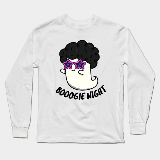 Boo-gie Night Cute Halloween for women Ghost Pun Long Sleeve T-Shirt by punnybone